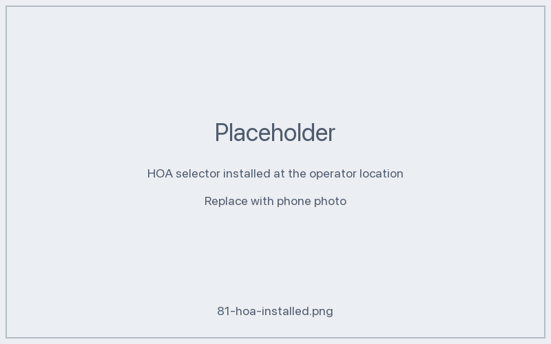 HOA selector and its wiring at the operator location