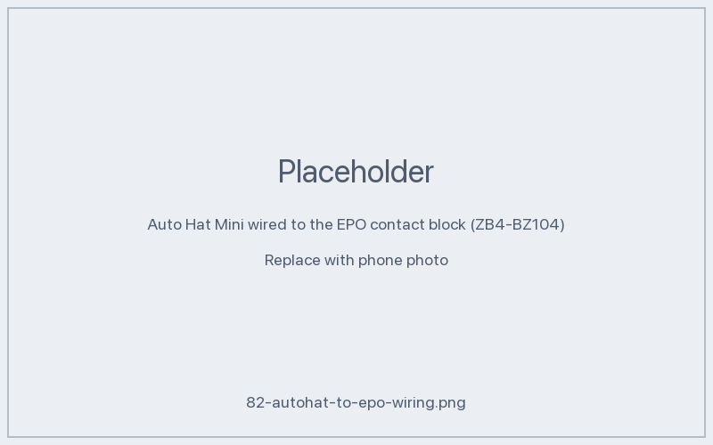 Auto Hat Mini wired to the EPO contact block