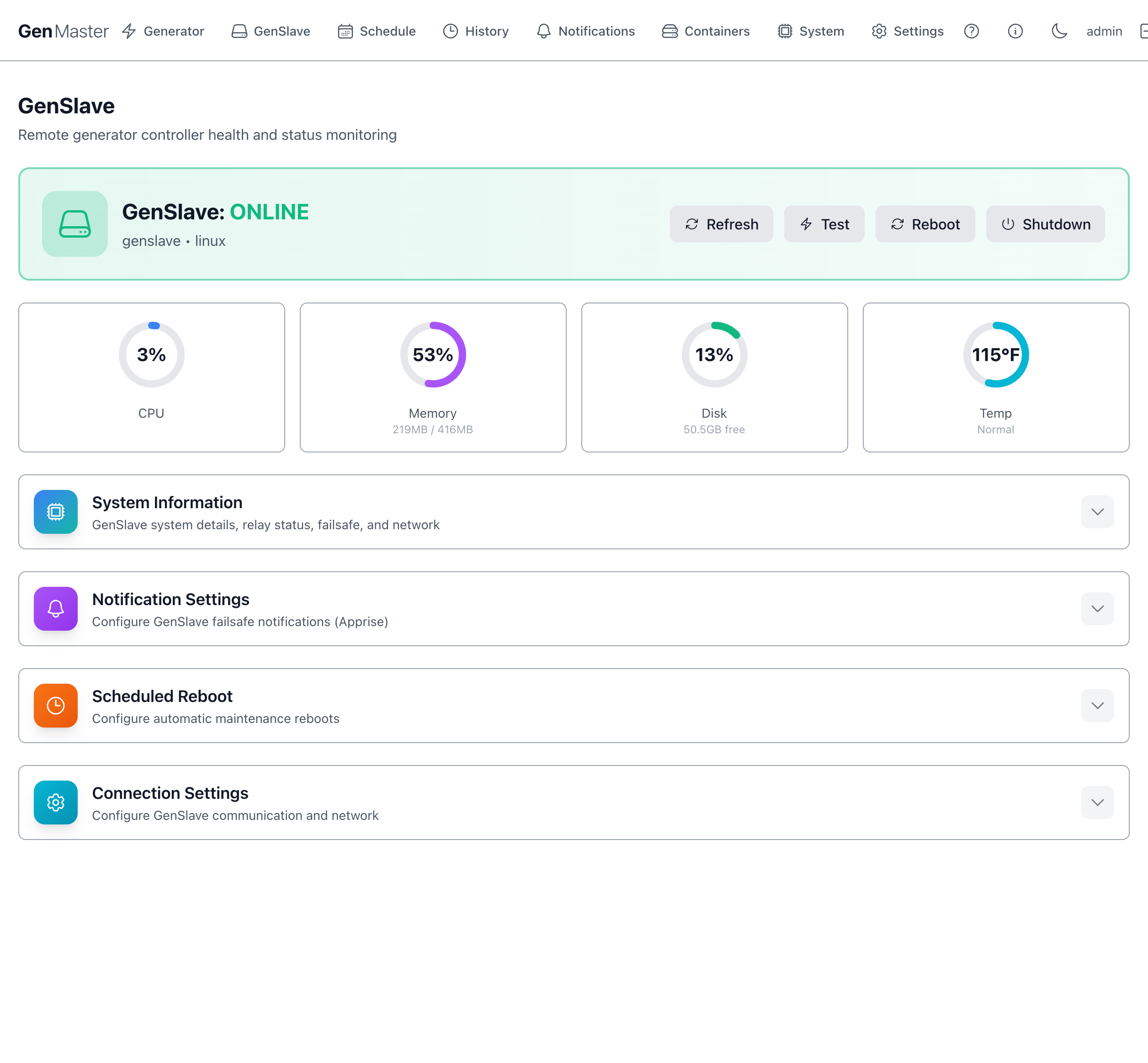 GenSlave page overview