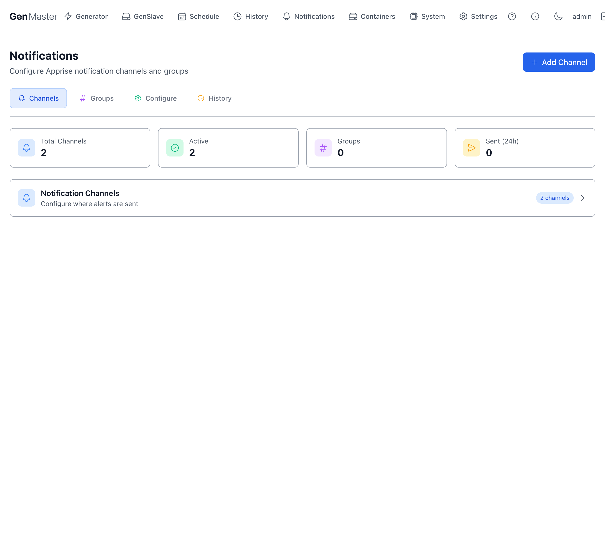 Notifications page overview