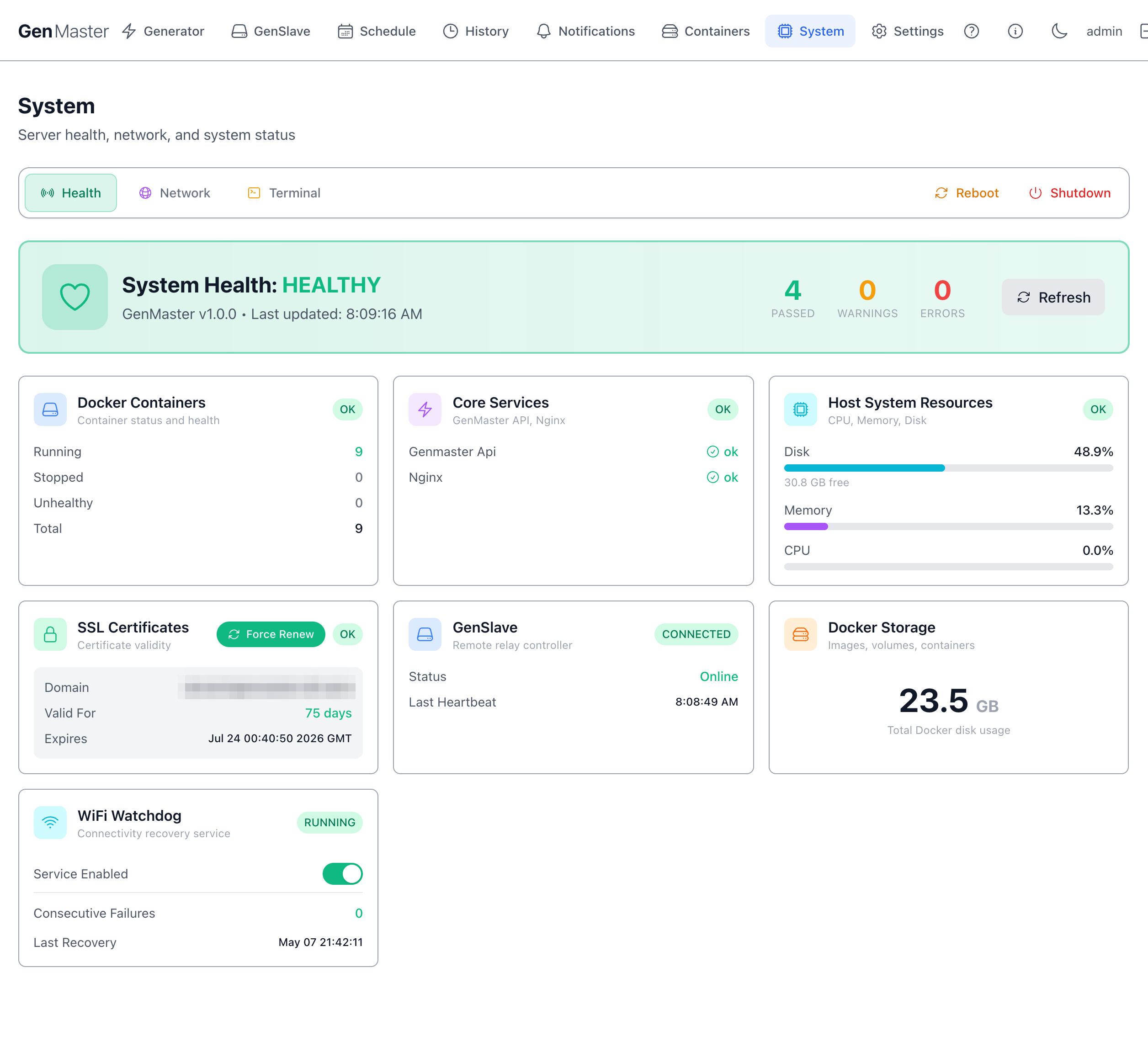 System page overview